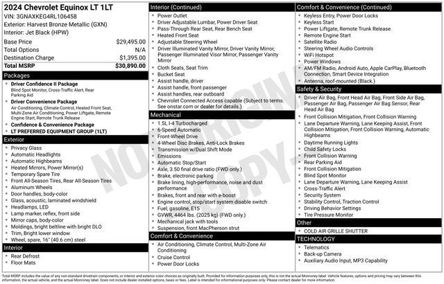 Used 2024 Chevrolet Equinox LT FWD image 31