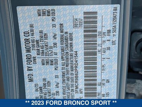 Certified 2023 Ford Bronco Sport Big Bend w/ Convenience Package AWD/4WD image 24