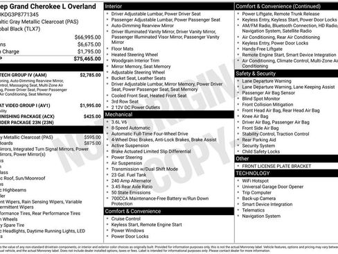 Certified 2023 Jeep Grand Cherokee L Overland w/ Luxury Tech Group IV image 47