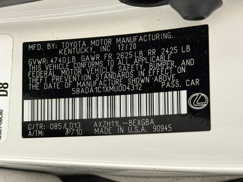 Used 2021 Lexus ES 300h w/ Premium Package FWD image 23
