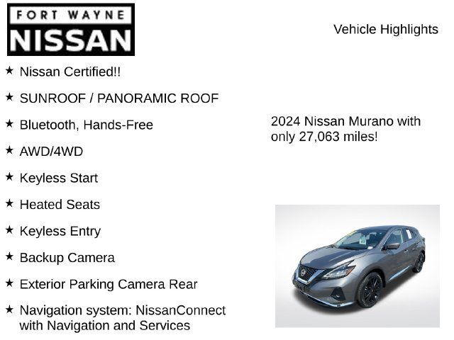 Certified 2024 Nissan Murano SL AWD/4WD image 8