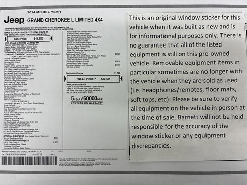Certified 2024 Jeep Grand Cherokee L Limited w/ Luxury Tech Group II AWD/4WD image 2