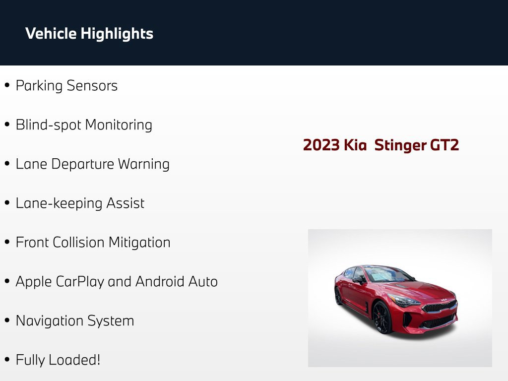 Used 2023 Kia Stinger GT2 w/ Option Group 015 RWD image 65