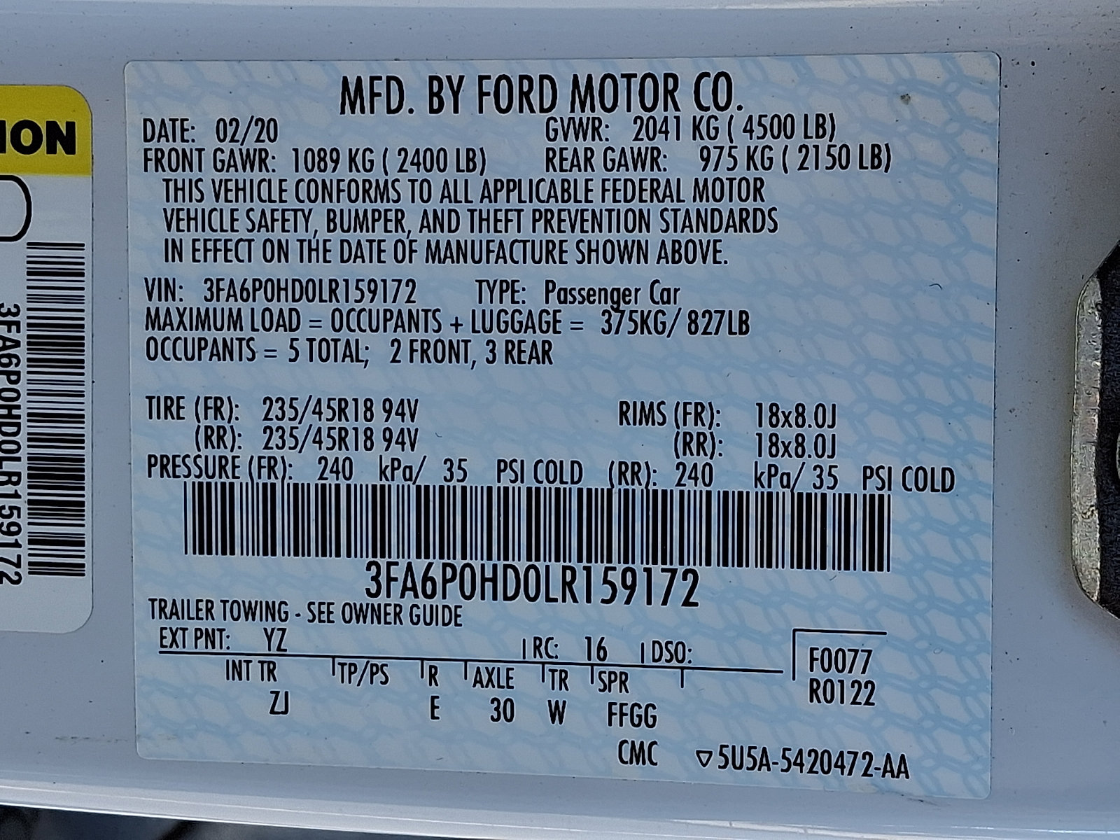 Used 2020 Ford Fusion SE w/ Equipment Group 151A FWD image 30