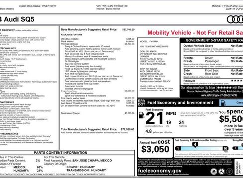 Used 2024 Audi SQ5 Prestige w/ Prestige Package image 2