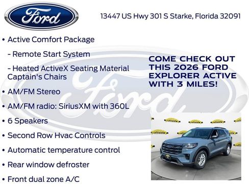 New 2026 Ford Explorer Active w/ Active Comfort Package RWD image 20