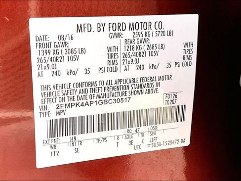 Used 2016 Ford Edge Sport w/ Equipment Group 401A AWD/4WD image 34