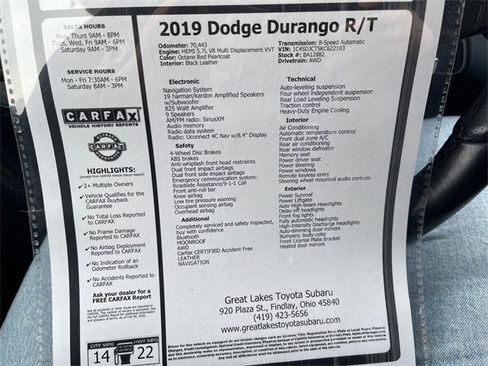 Used 2019 Dodge Durango R/T w/ Trailer Tow Group IV image 28