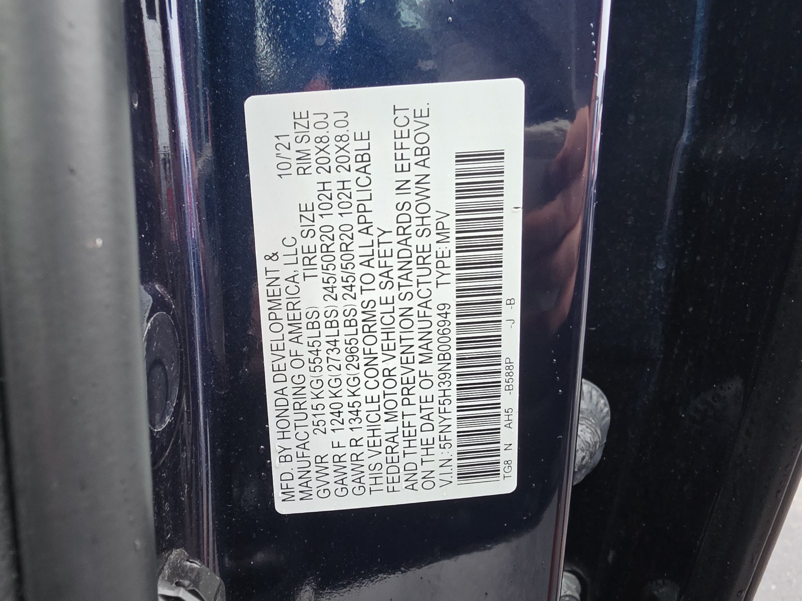 Used 2022 Honda Pilot Sport image 29