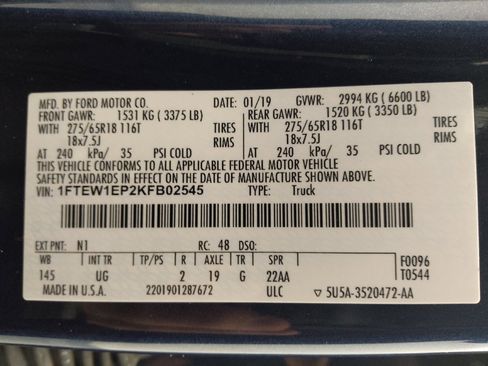 Used 2019 Ford F150 XLT w/ Equipment Group 302A Luxury AWD/4WD image 33