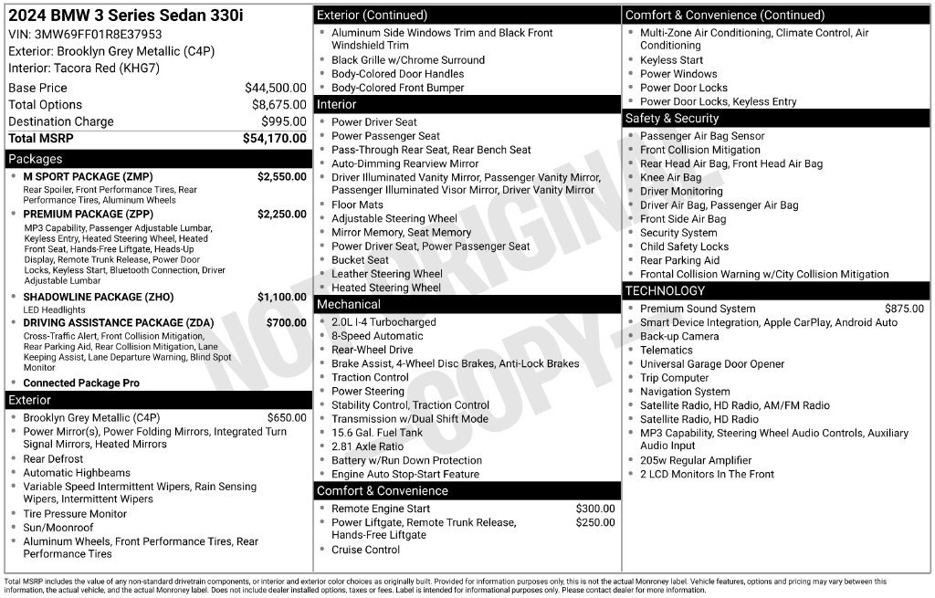 Used 2024 BMW 330i Sedan w/ M Sport Package RWD image 2