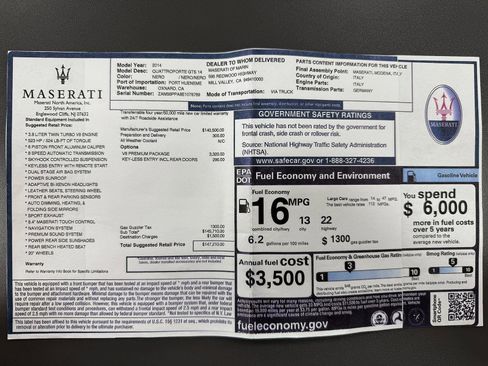Used 2014 Maserati Quattroporte GTS RWD image 48