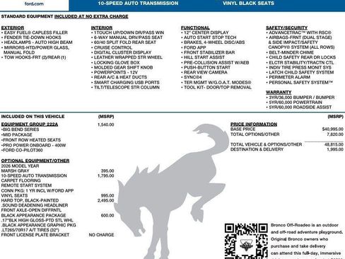 New 2026 Ford Bronco Big Bend image 2