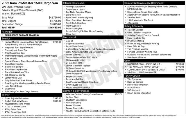 Used 2022 RAM ProMaster 1500 FWD image 4