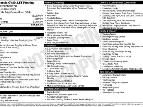 New 2026 Genesis GV80 3.5T Prestige AWD/4WD image 8