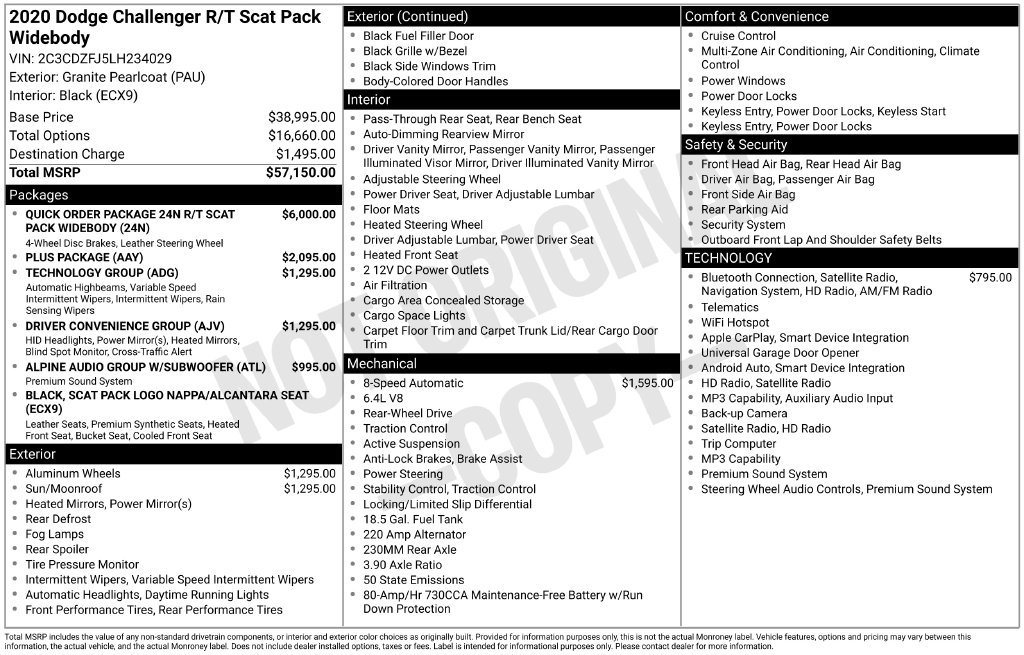 Used 2020 Dodge Challenger R/T Scat Pack RWD image 4