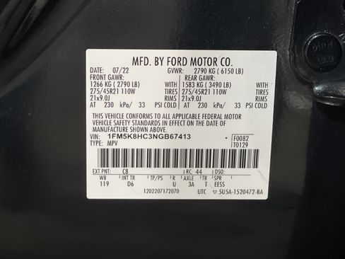 Used 2022 Ford Explorer Platinum w/ Equipment Group 601A image 29