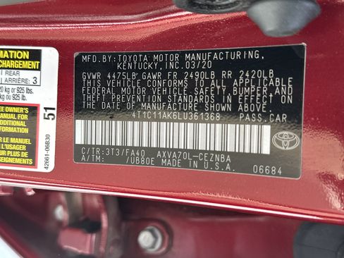 Certified 2020 Toyota Camry LE FWD image 35