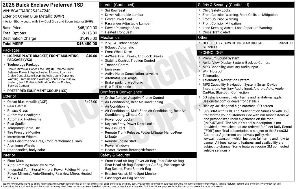 Used 2025 Buick Enclave Preferred FWD image 3