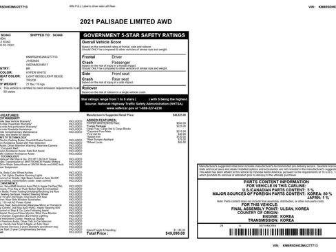 Used 2021 Hyundai Palisade Limited w/ Cargo Package image 2