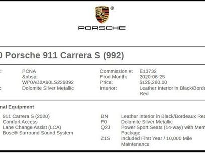 Used 2020 Porsche 911 Carrera S