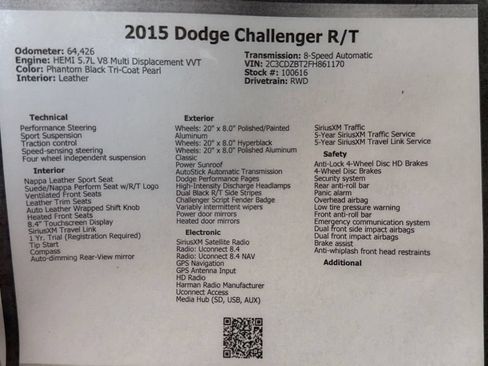 Used 2015 Dodge Challenger R/T Plus RWD image 49