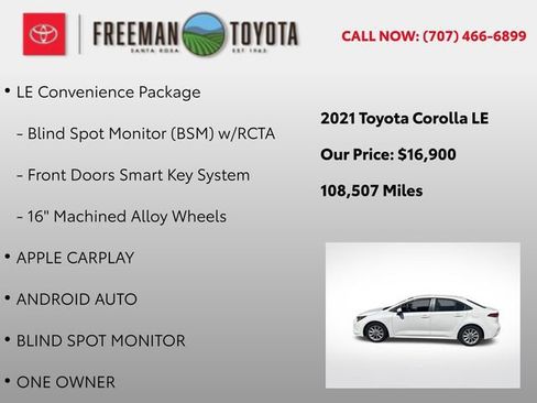 Used 2021 Toyota Corolla LE w/ LE Convenience Package FWD image 5