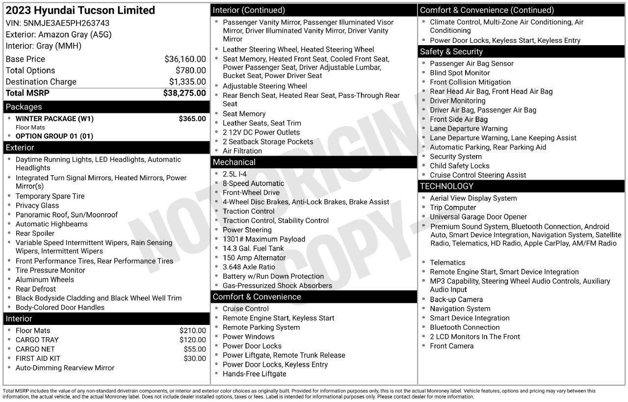 Used 2023 Hyundai Tucson Limited w/ Winter Package FWD image 5