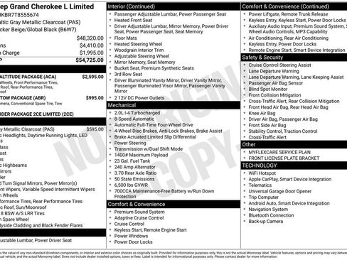 New 2026 Jeep Grand Cherokee L Limited w/ Limited Altitude Package AWD/4WD image 4