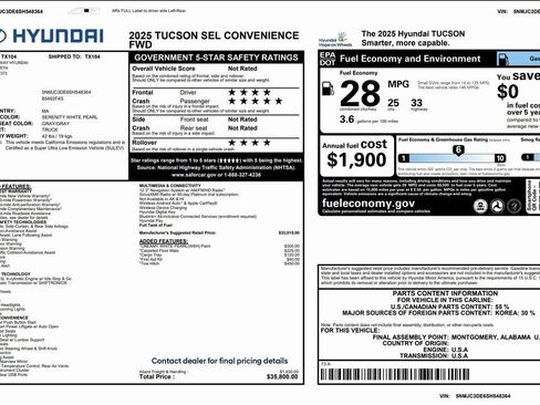 Certified 2025 Hyundai Tucson SEL image 3