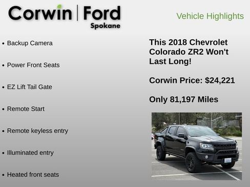 Used 2018 Chevrolet Colorado ZR2 w/ ZR2 Midnight Special Edition AWD/4WD image 6