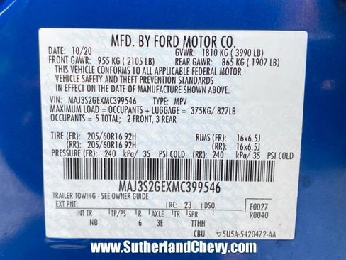 Used 2021 Ford EcoSport SE w/ SE Convenience Package FWD image 46