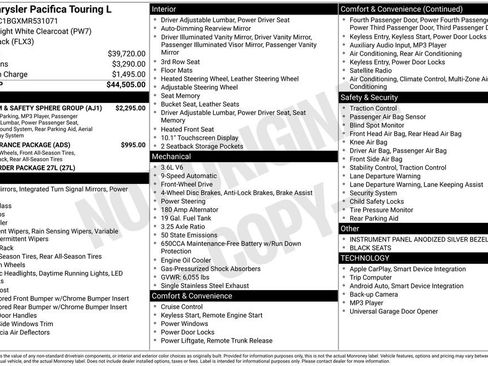 Used 2021 Chrysler Pacifica Touring-L w/ Premium & Safety Sphere Group image 2