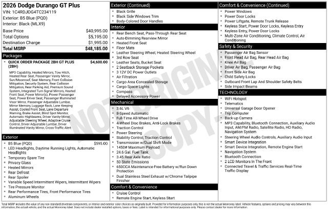 Used 2026 Dodge Durango GT AWD/4WD image 15