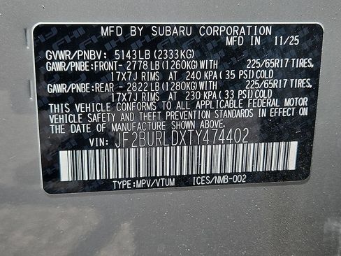 Certified 2026 Subaru Outback Wilderness AWD/4WD image 18