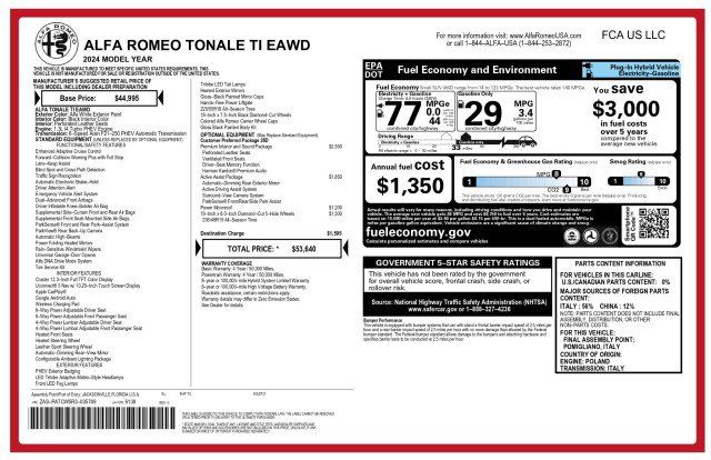 Used 2024 Alfa Romeo Tonale Ti AWD/4WD image 2