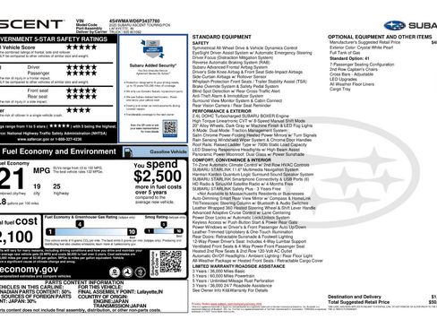 Certified 2023 Subaru Ascent Touring AWD/4WD image 11