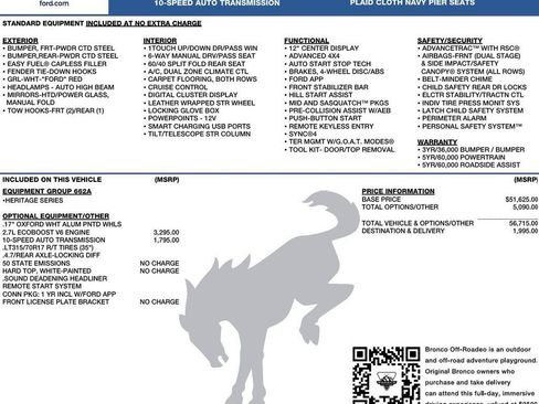 New 2026 Ford Bronco Heritage Edition AWD/4WD image 2