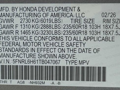 Certified 2026 Honda Odyssey EX-L image 30