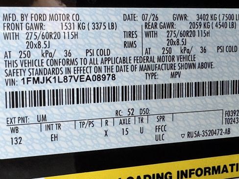 New 2027 Ford Expedition Max Platinum w/ Driver's Package RWD image 7