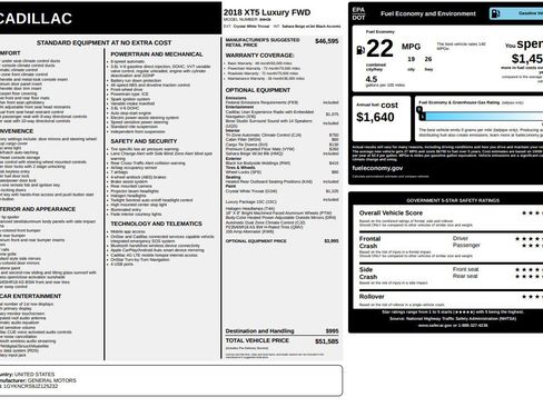 Used 2018 Cadillac XT5 Luxury w/ LPO, Wheel Lock Package image 50