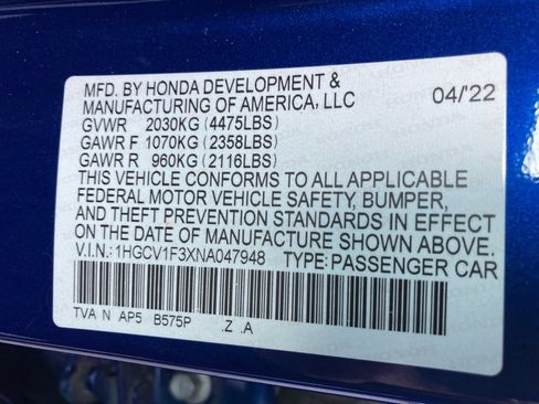 Certified 2022 Honda Accord Sport image 37