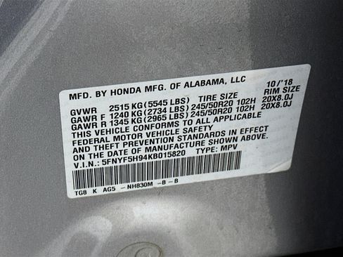 Used 2019 Honda Pilot Touring image 12
