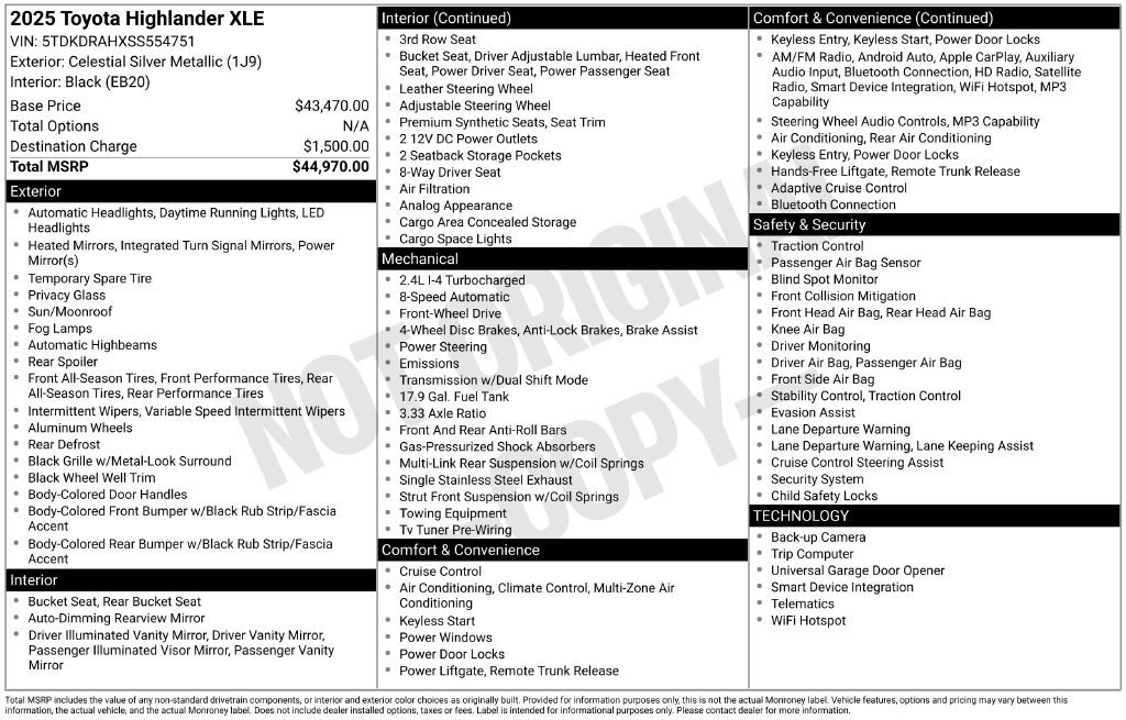 Used 2025 Toyota Highlander XLE FWD image 23