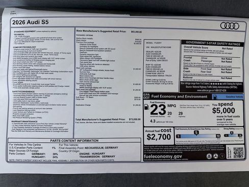 New 2026 Audi S5 Premium Plus AWD/4WD image 9