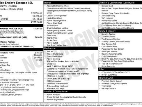 Certified 2020 Buick Enclave Essence w/ Sound and Sites Package FWD image 6