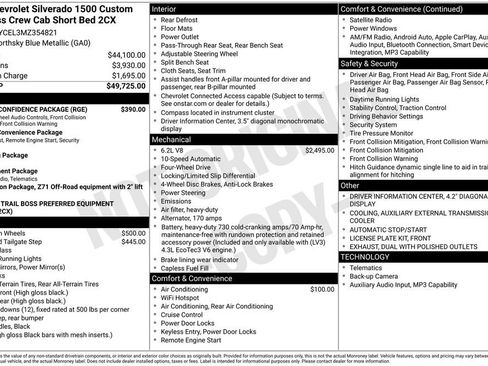 Used 2021 Chevrolet Silverado 1500 Custom Trail Boss w/ Safety Confidence Package AWD/4WD image 24