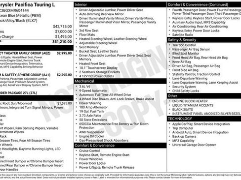 Used 2021 Chrysler Pacifica Touring-L w/ Uconnect Theater Family Group image 32