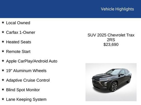 Used 2025 Chevrolet Trax RS w/ Driver Confidence Package FWD image 2