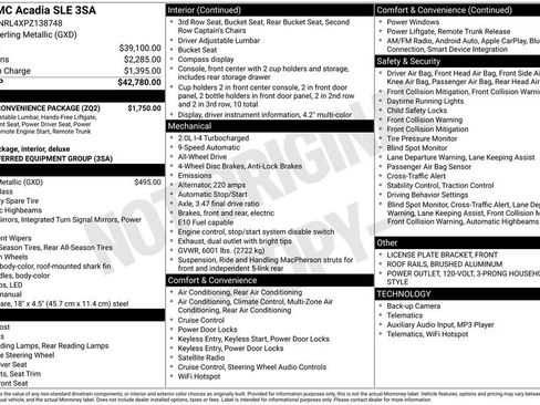 Used 2023 GMC Acadia SLE w/ Driver Convenience Package AWD/4WD image 45
